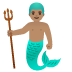 🧜🏽‍♂️ merman: medium skin tone display on Google